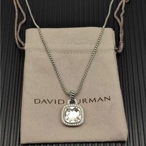 David Yurman Silver Necklace with Clear Gemstone